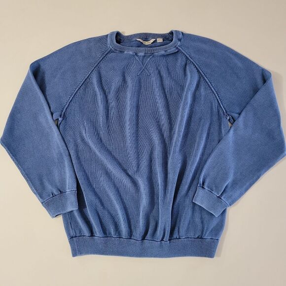 PARADISE COLLECTION 100% Cotton Lightweight Island Wash Crewneck Sweater - Picture 1 of 11